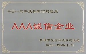 2013年度市级AAA企业